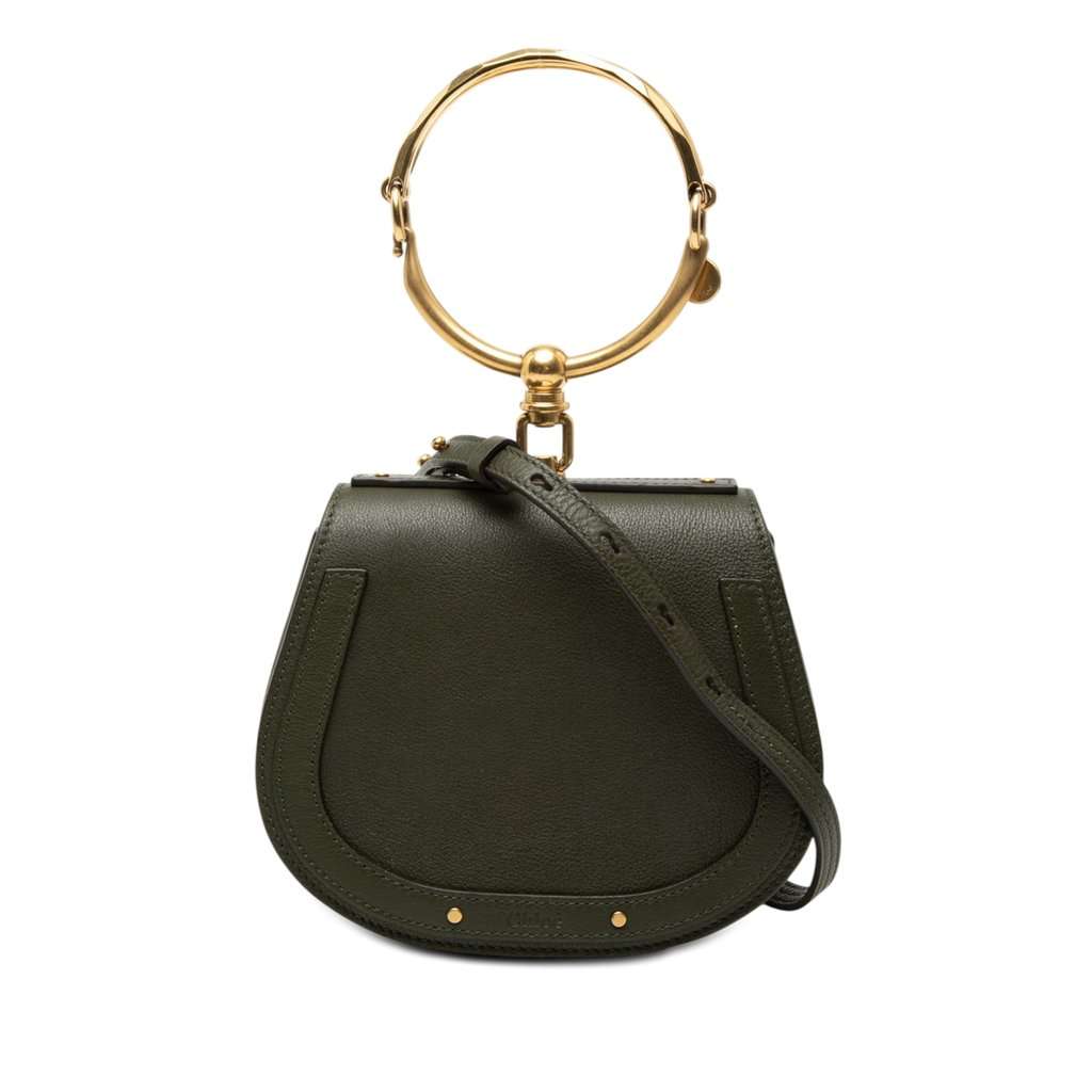 Chloé Small Leather Nile Bracelet Satchel Green Leather Very good condition - Front View