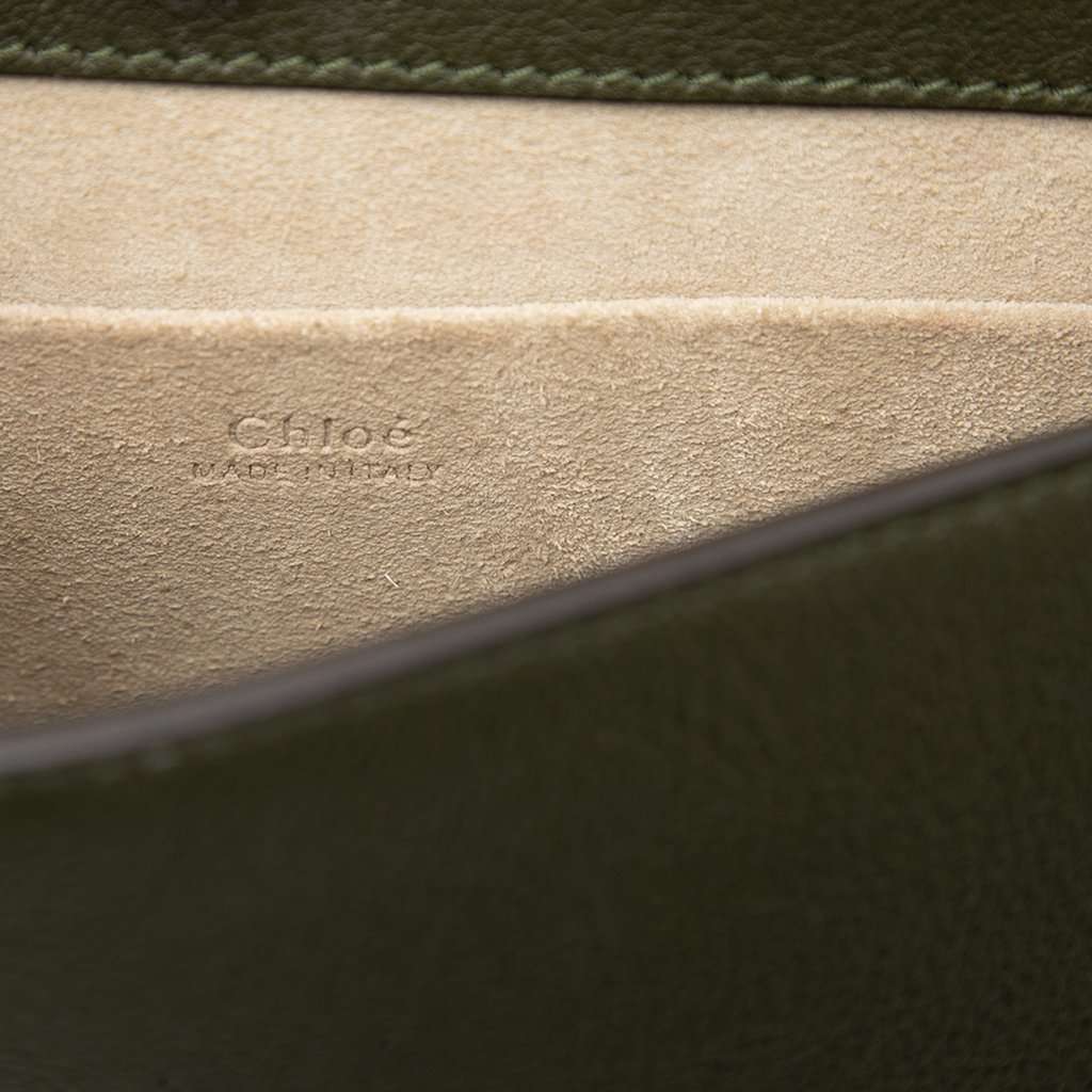 Chloé Small Leather Nile Bracelet Satchel Green Leather Very good condition - Box View