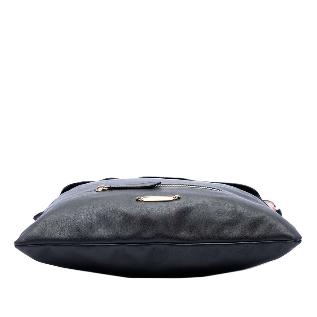Burberry House Check Trimmed Leather Big Crush Convertible Tote Black Leather Very good - Inside View