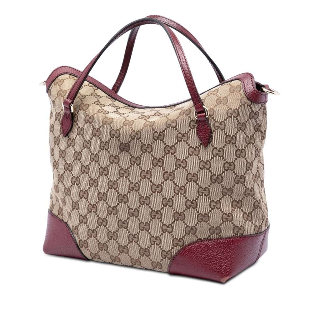 Gucci Medium GG Canvas Bree Fold Over Tote Beige Very good - Back View