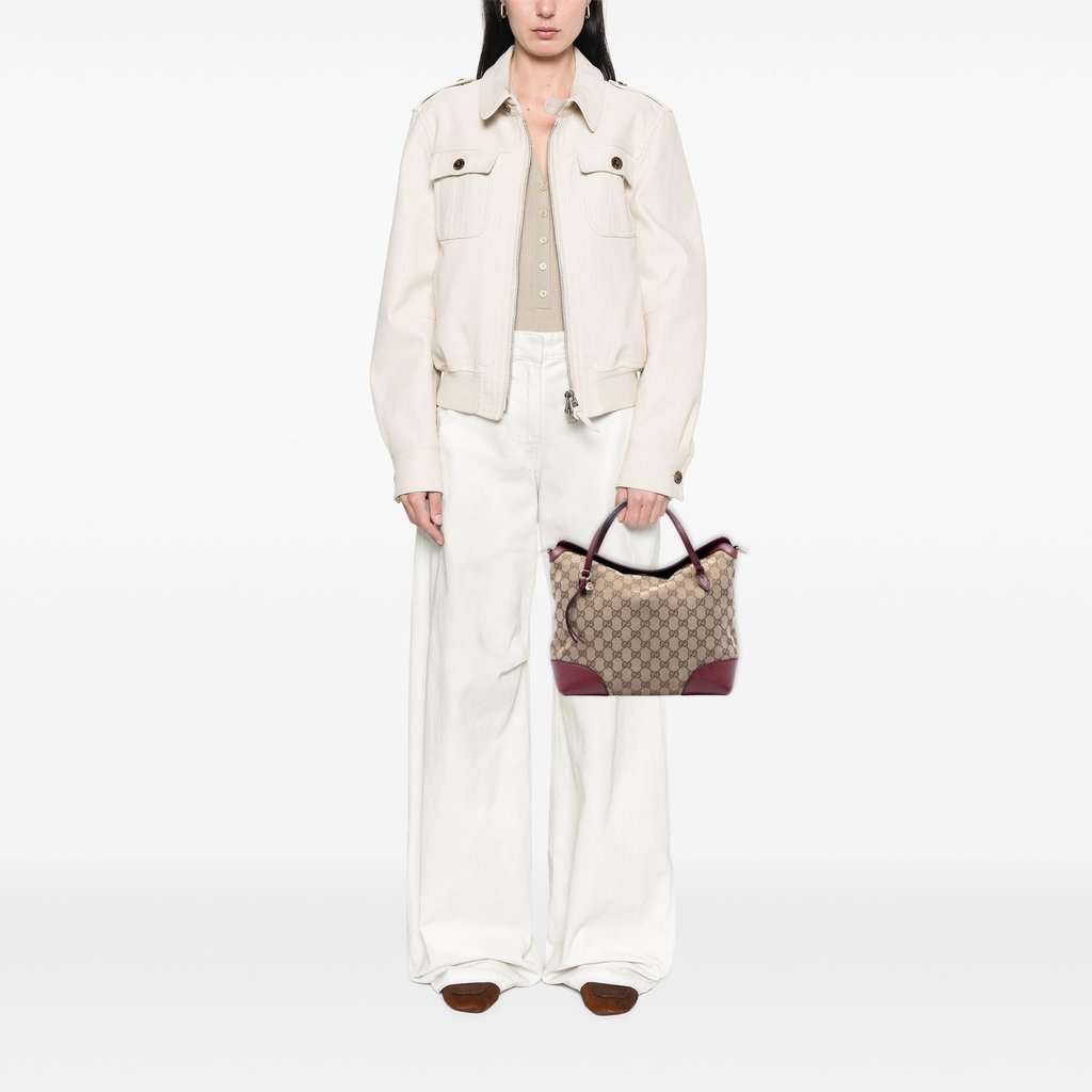 Gucci Medium GG Canvas Bree Fold Over Tote Beige Very good - Box View
