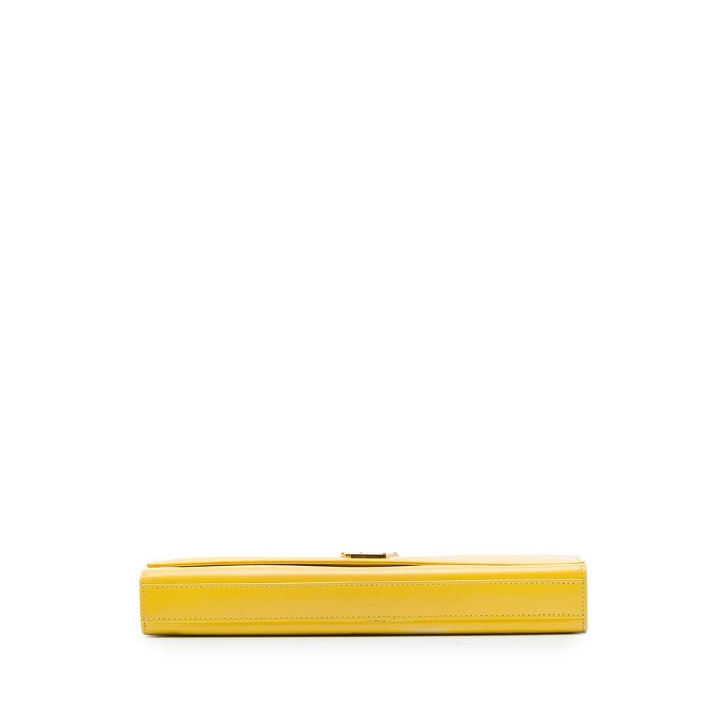 Saint Laurent Smooth Leather Cassandre Clutch Yellow Leather Very good - Inside View
