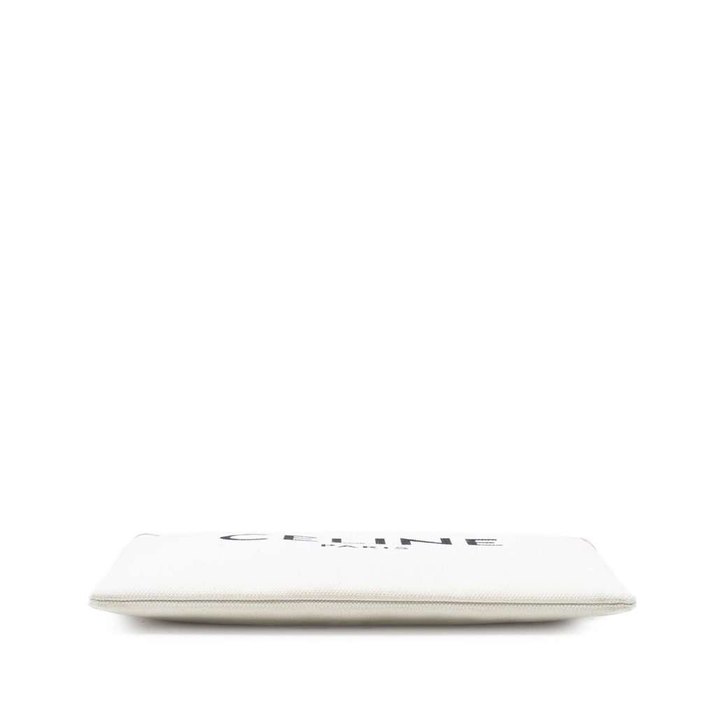 Celine Large Canvas Logo Clutch White Very good condition - Inside View