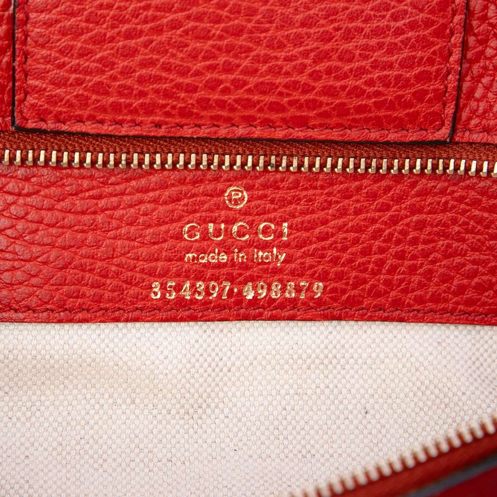 Gucci Medium Calfskin Swing Tote Red Leather Very good - Box View