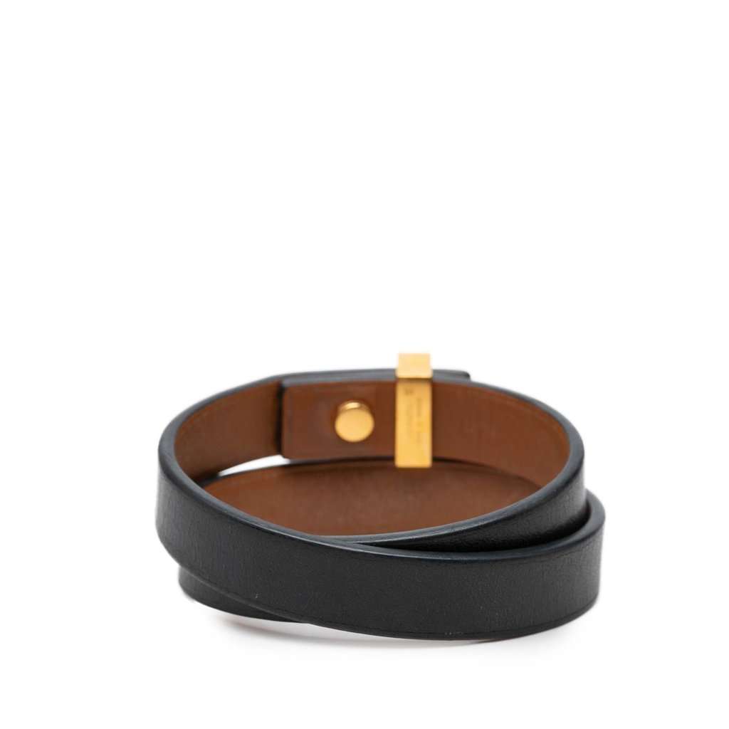 Hermès Swift Mini Dog Double Tour Bracelet Black Leather Very good condition - Inside View