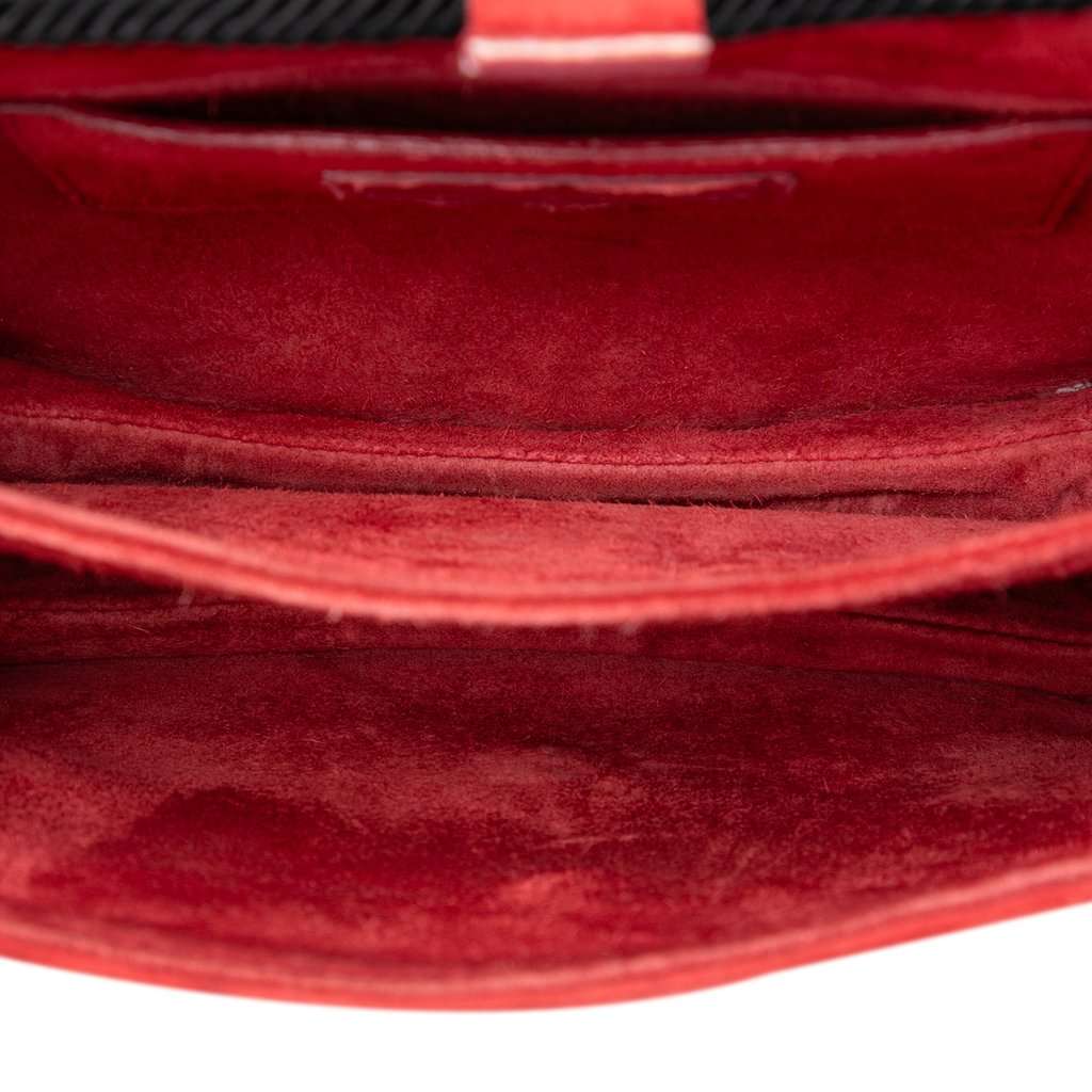 Saint Laurent Suede Monogram Fetish Tassel Crossbody Red Leather Very good - Model View