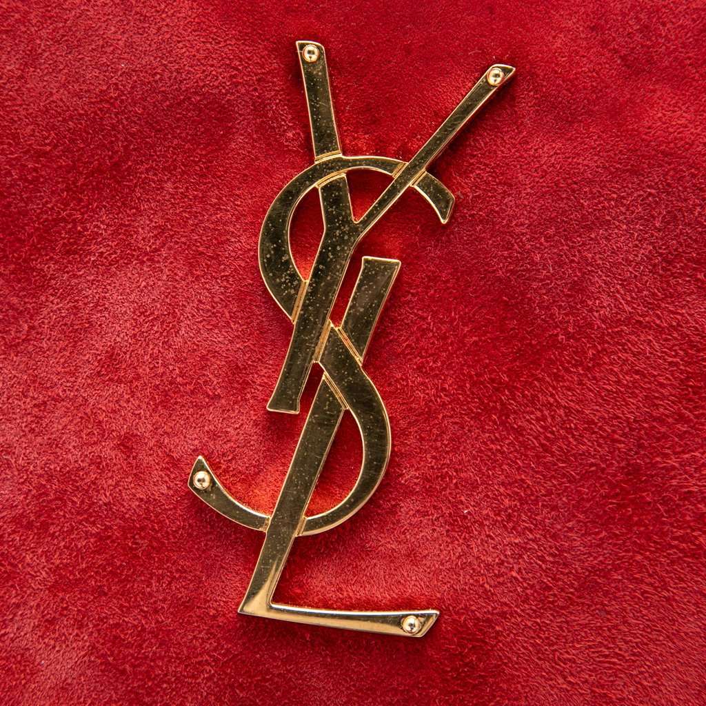 Saint Laurent Suede Monogram Fetish Tassel Crossbody Red Leather Very good - Box View