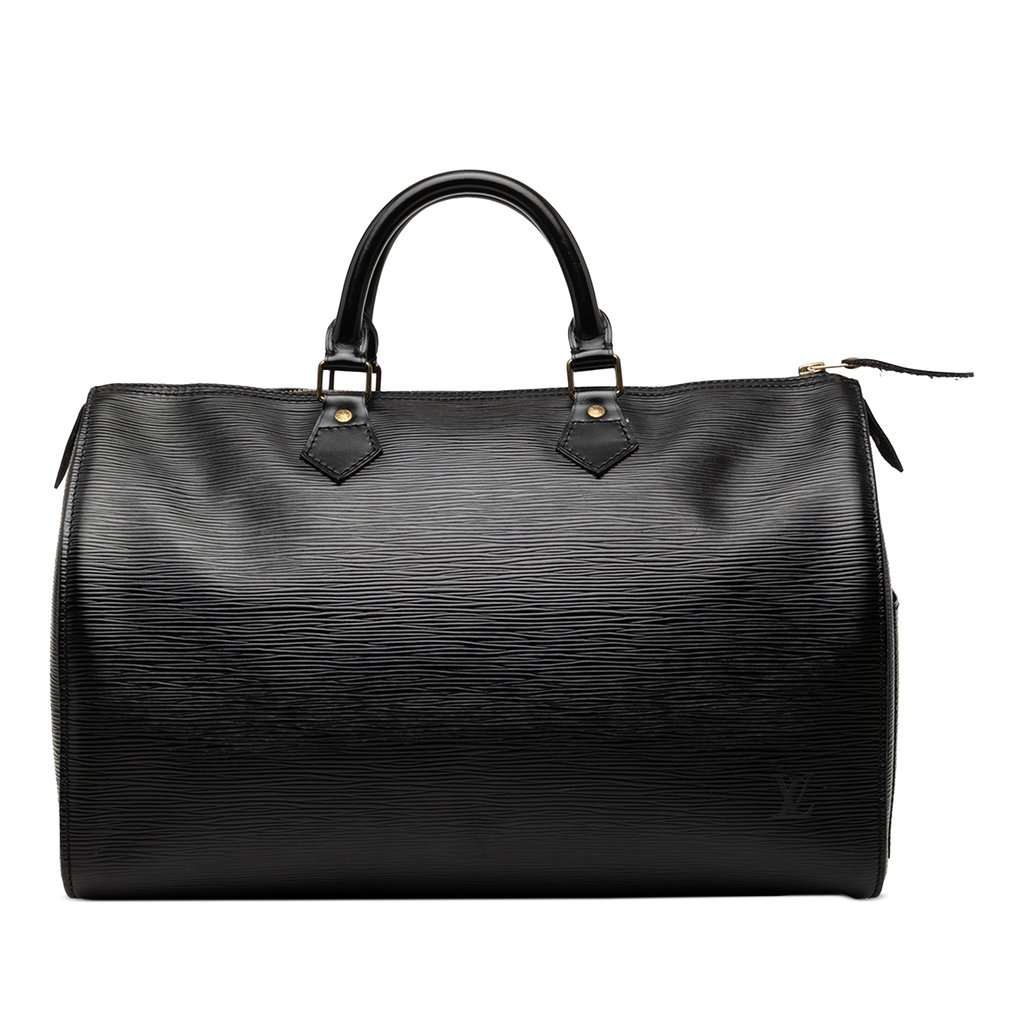 Louis Vuitton Epi Speedy 35 Black Leather Very good - Front View