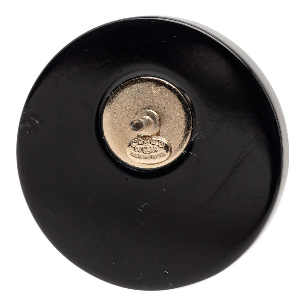 Chanel CC Resin Shield Brooch Black Plastic Very good - Inside View