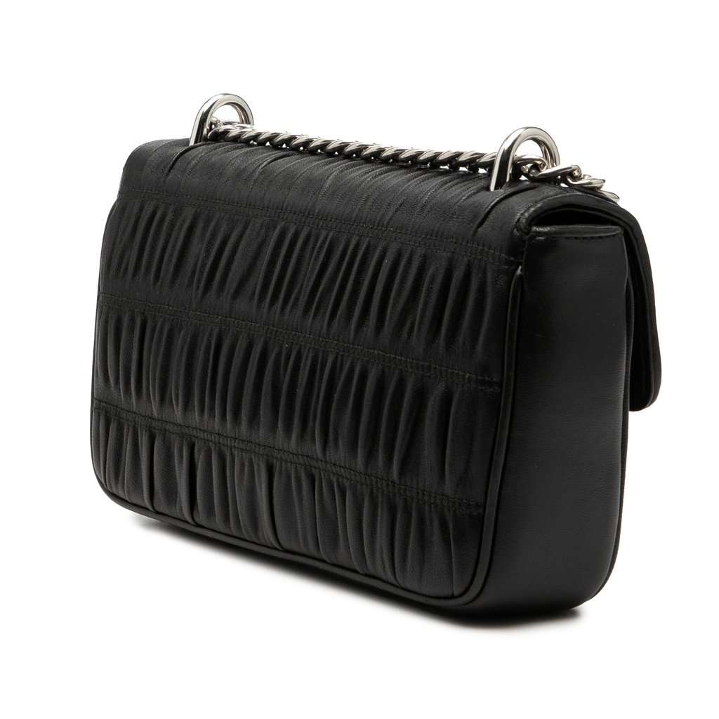 Prada Nappa Gaufre Chain Flap Black Leather Very good - Back View