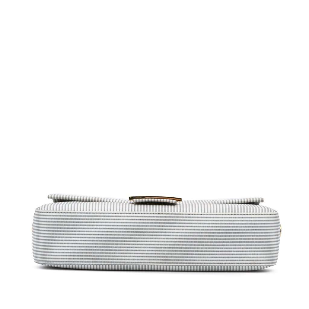 Fendi Striped Jersey Baguette Satchel White Very good condition - Inside View