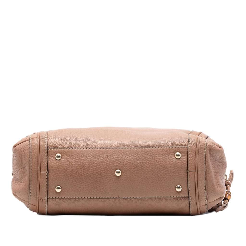 Gucci Medium Pebbled Calfskin Bella Shoulder Bag Brown Leather Very good condition - Inside View