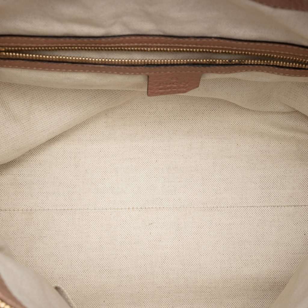Gucci Medium Pebbled Calfskin Bella Shoulder Bag Brown Leather Very good condition - Model View