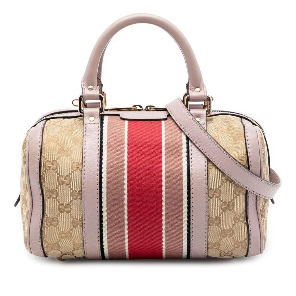 Gucci Small GG Canvas Web Joy Boston Bag Beige Very good condition - Front View