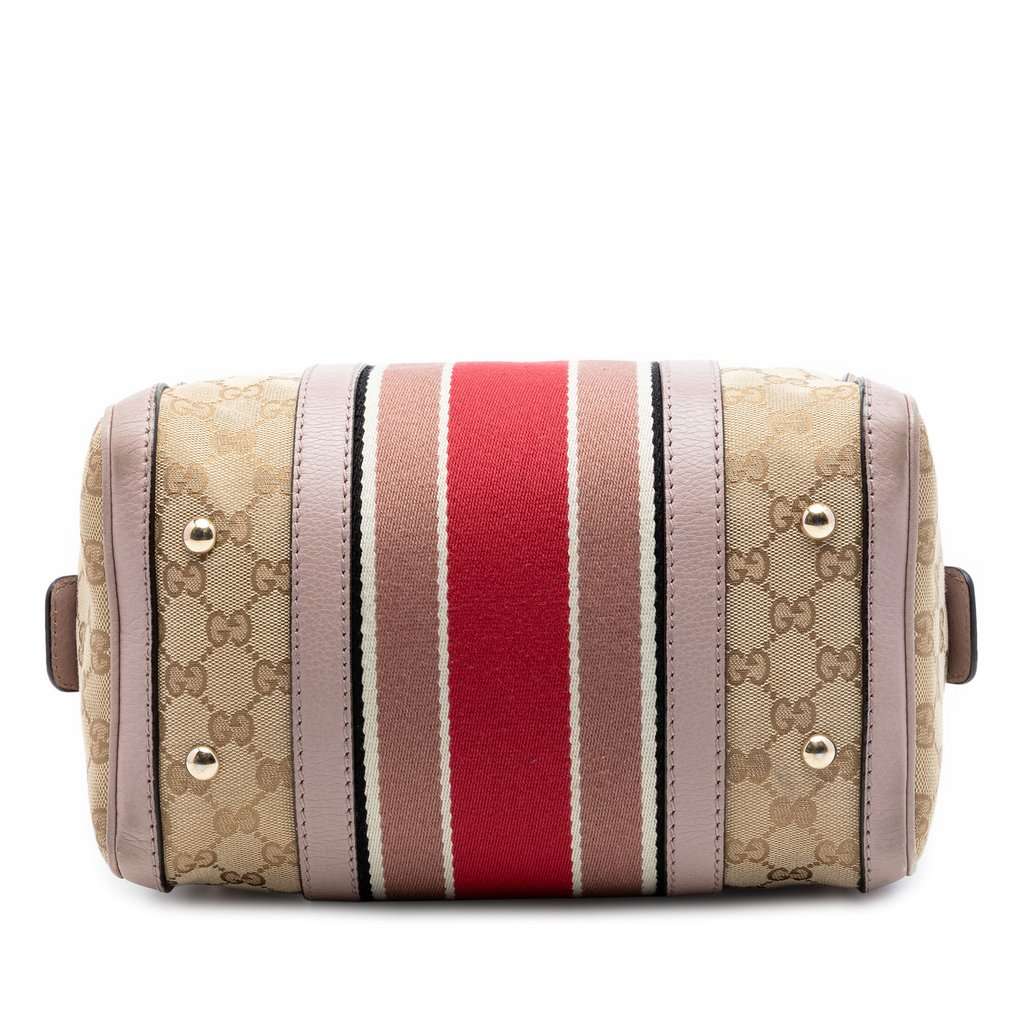 Gucci Small GG Canvas Web Joy Boston Bag Beige Very good condition - Inside View