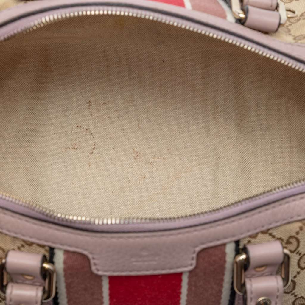 Gucci Small GG Canvas Web Joy Boston Bag Beige Very good condition - Model View