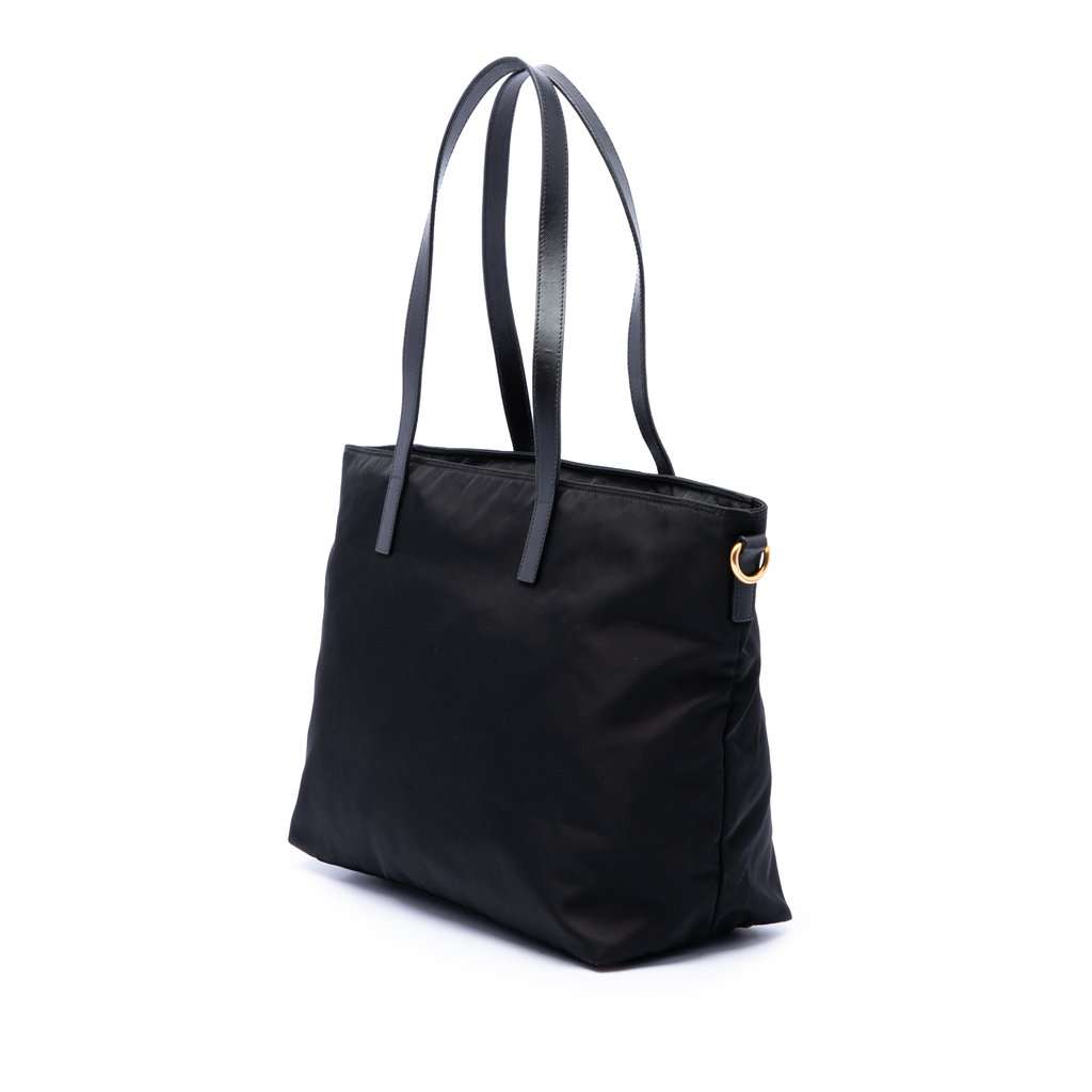 Prada Saffiano Trimmed Tessuto Satchel Black Very good - Back View