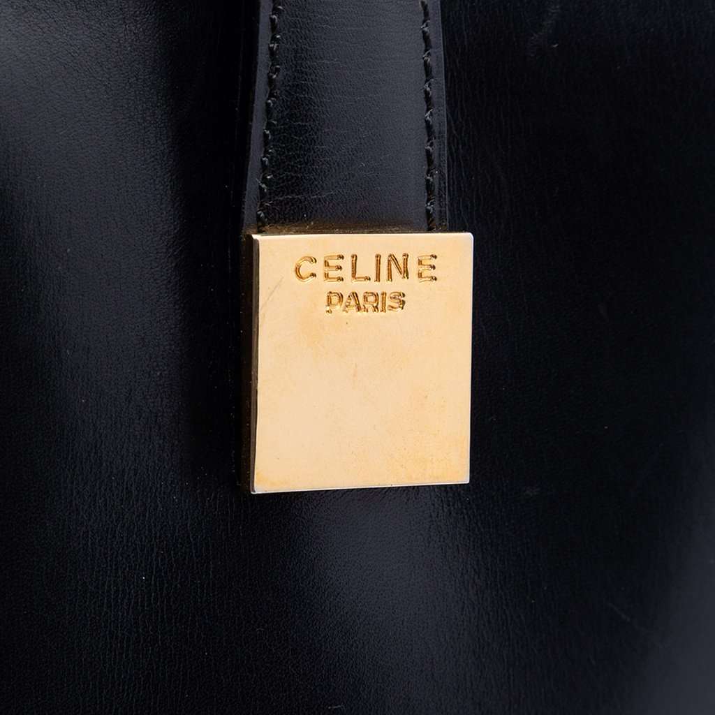 Celine Arc de Triomphe Calfskin Handbag Black Leather Very good condition - Box View
