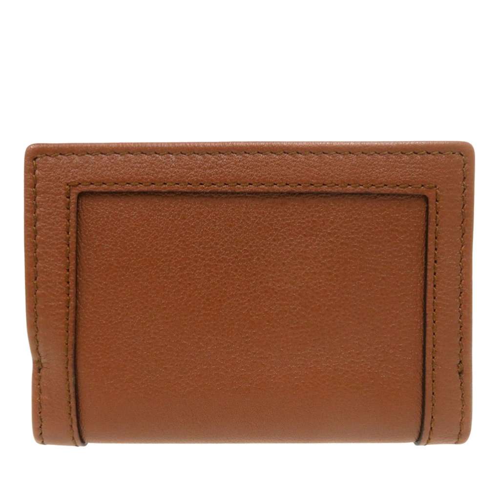 Gucci Grained Calfskin Diana Bamboo Compact Wallet Brown Leather Very good - Back View