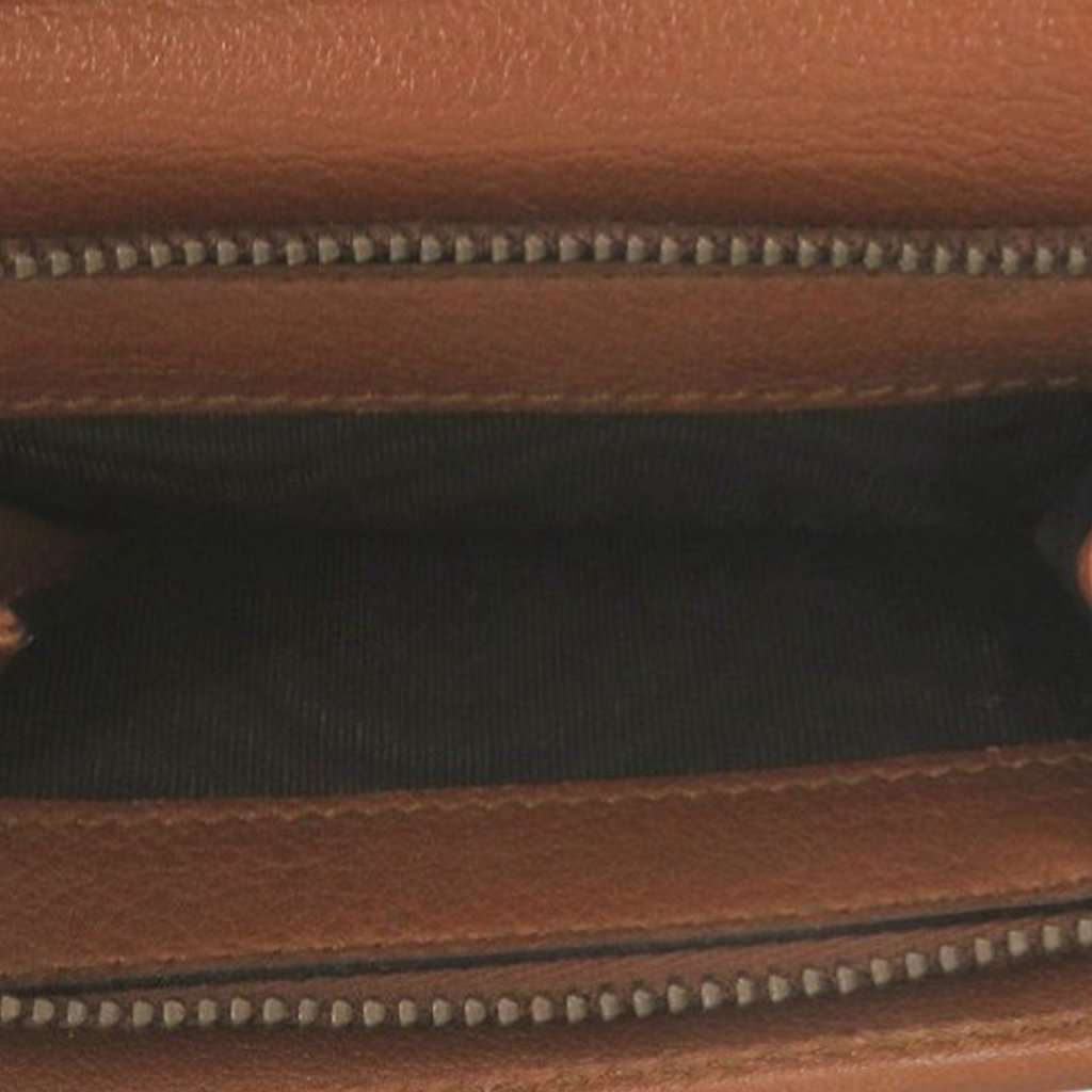Gucci Grained Calfskin Diana Bamboo Compact Wallet Brown Leather Very good - Model View