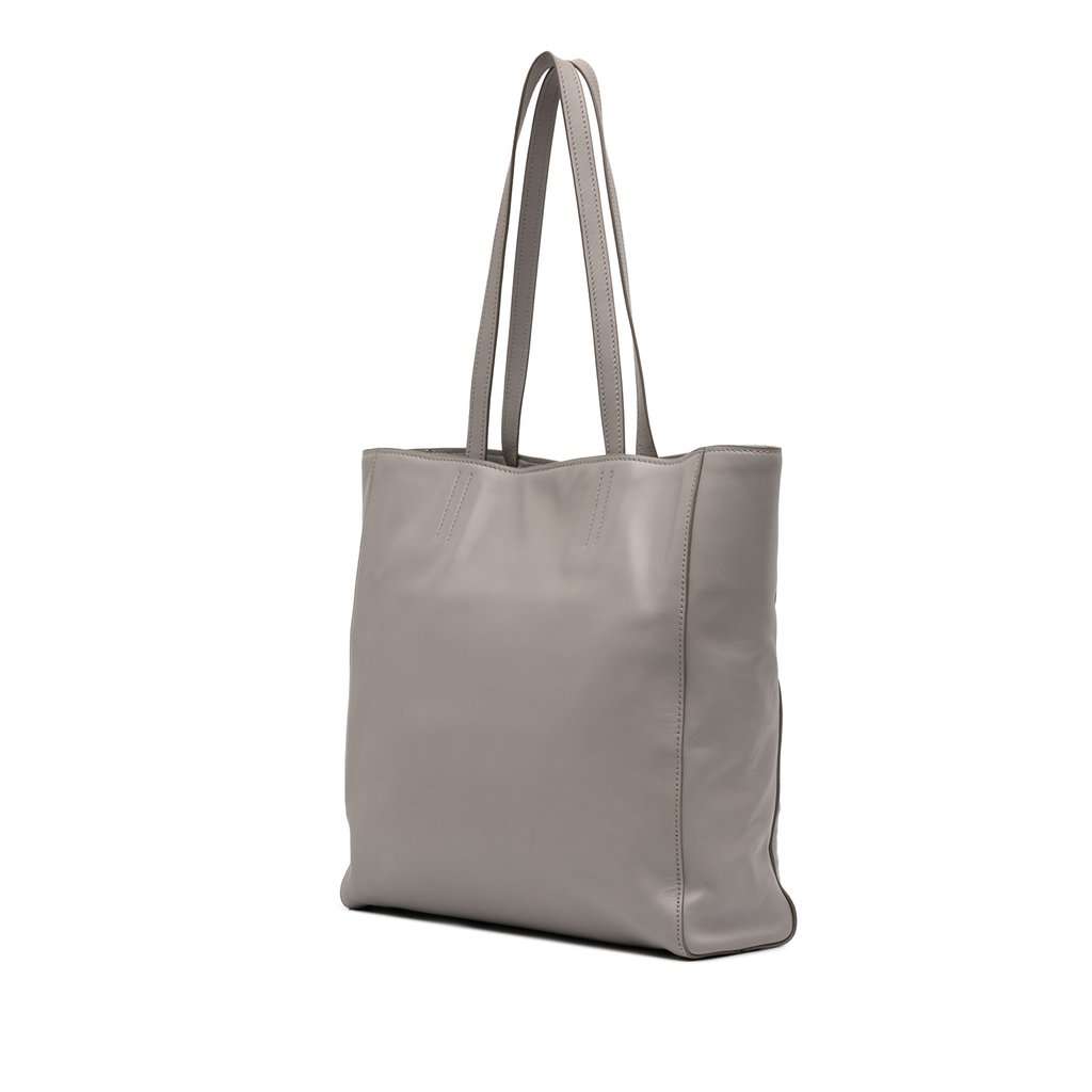 Miu Miu Vitello Soft Calf Tote Grey Leather Very good condition - Back View