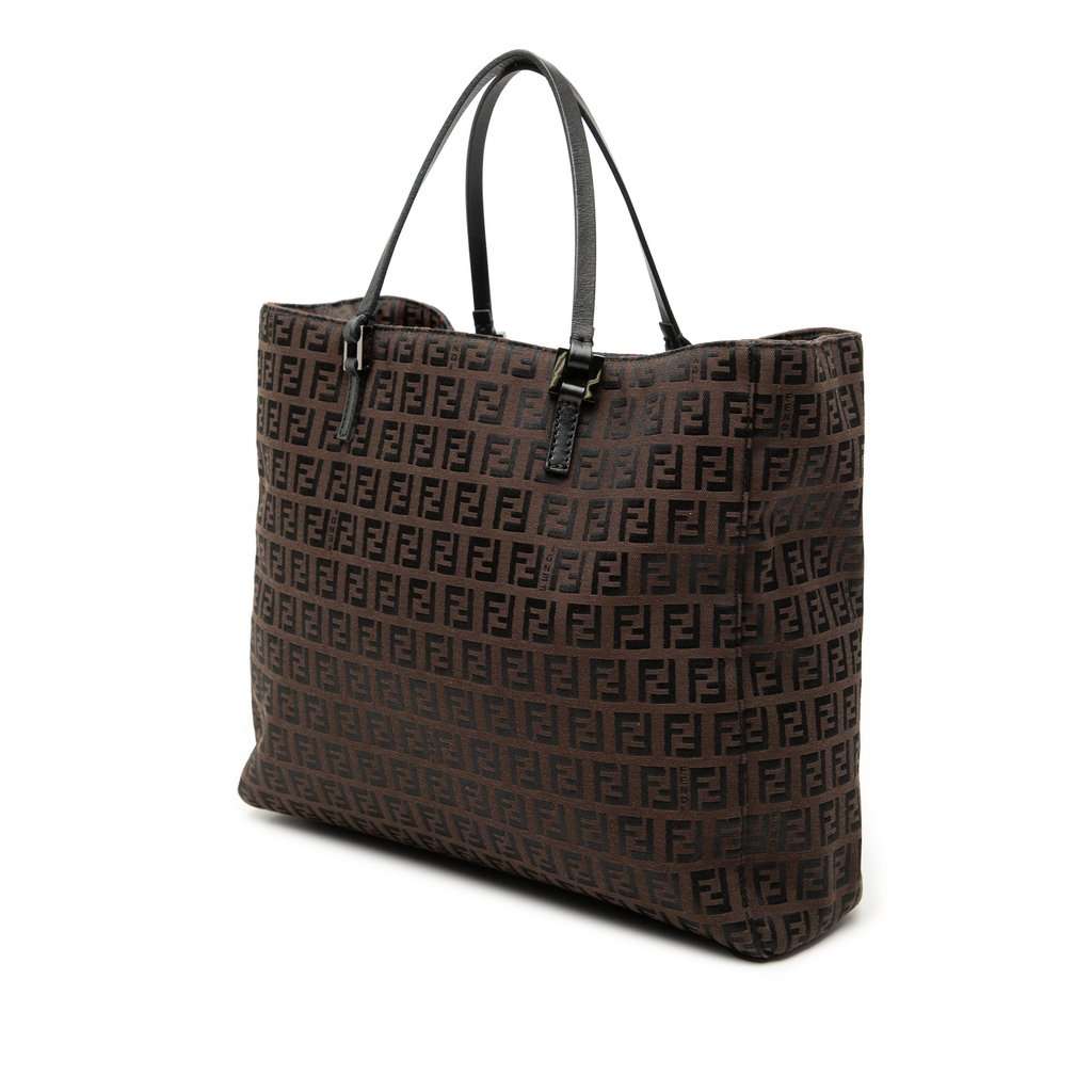 Fendi Zucchino Canvas Tote Brown Very good condition - Back View