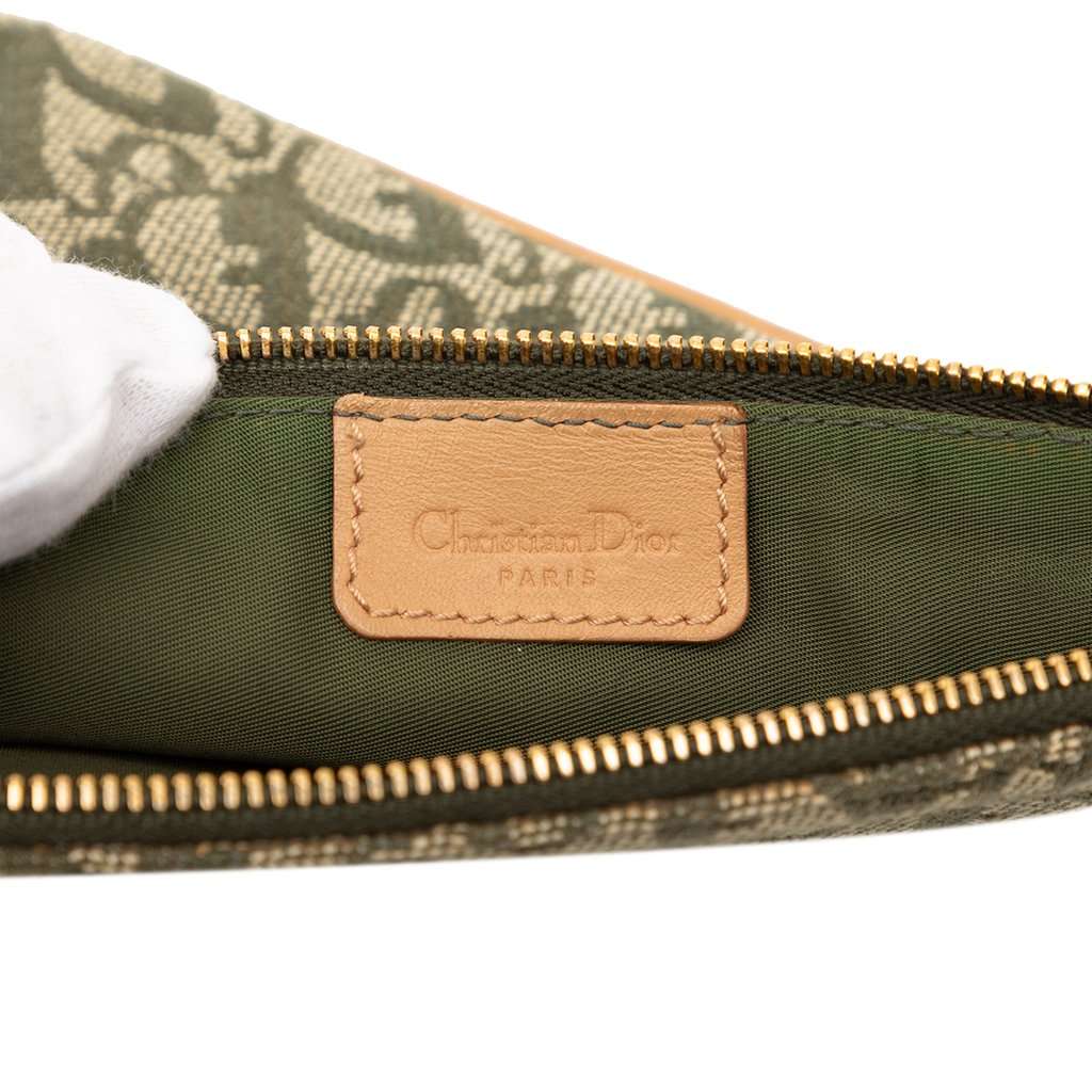 Dior Mini Diorissimo Canvas Saddle Pochette Green Very good condition - Box View