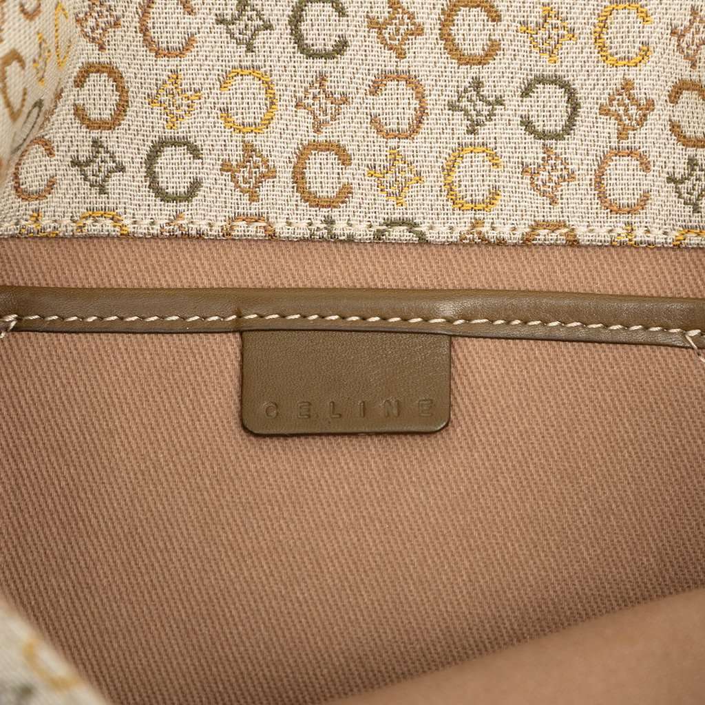 Celine C Macadam Canvas Flap Shoulder Bag Brown Very good condition - Box View