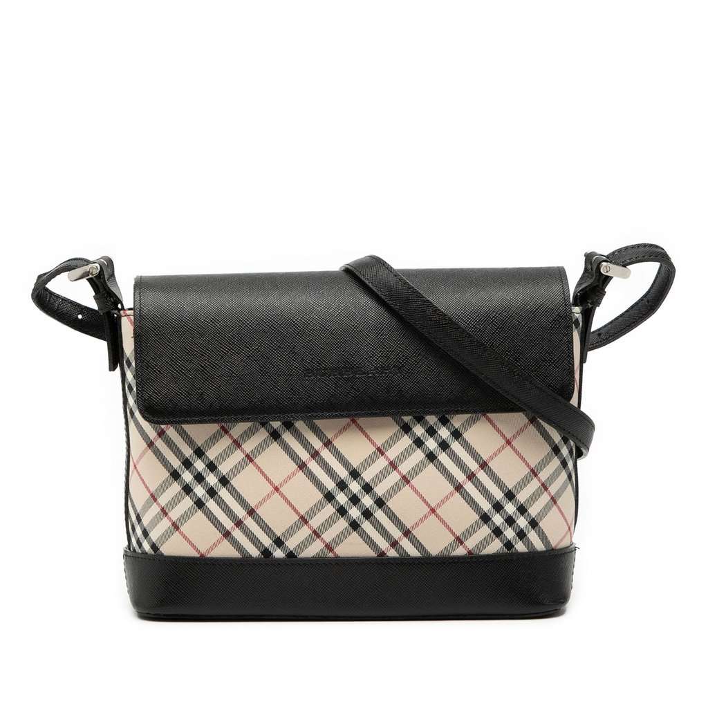 Burberry Nova Check Canvas Crossbody Beige Very good condition - Front View