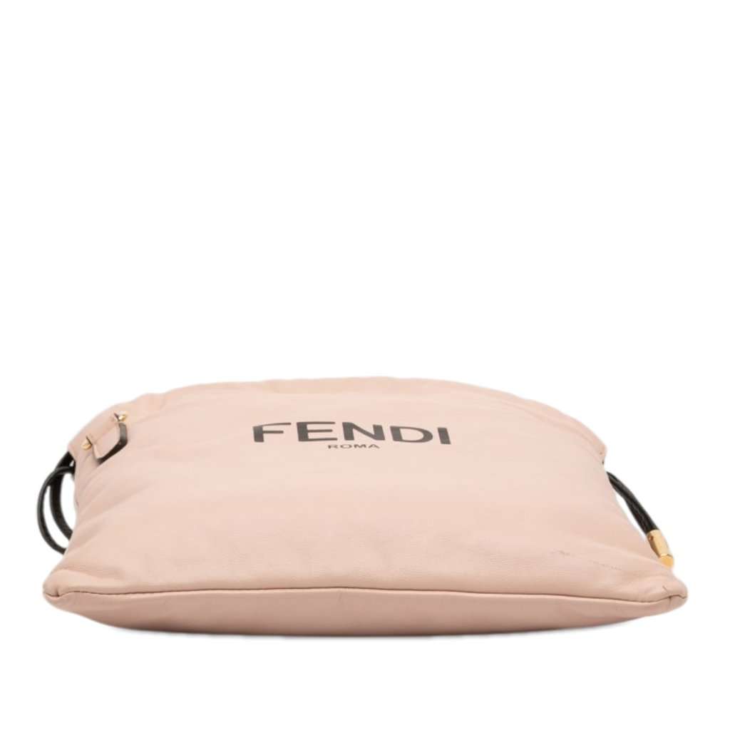 Fendi Small Calfskin Roma Drawstring Crossbody Pink Leather Very good condition - Inside View