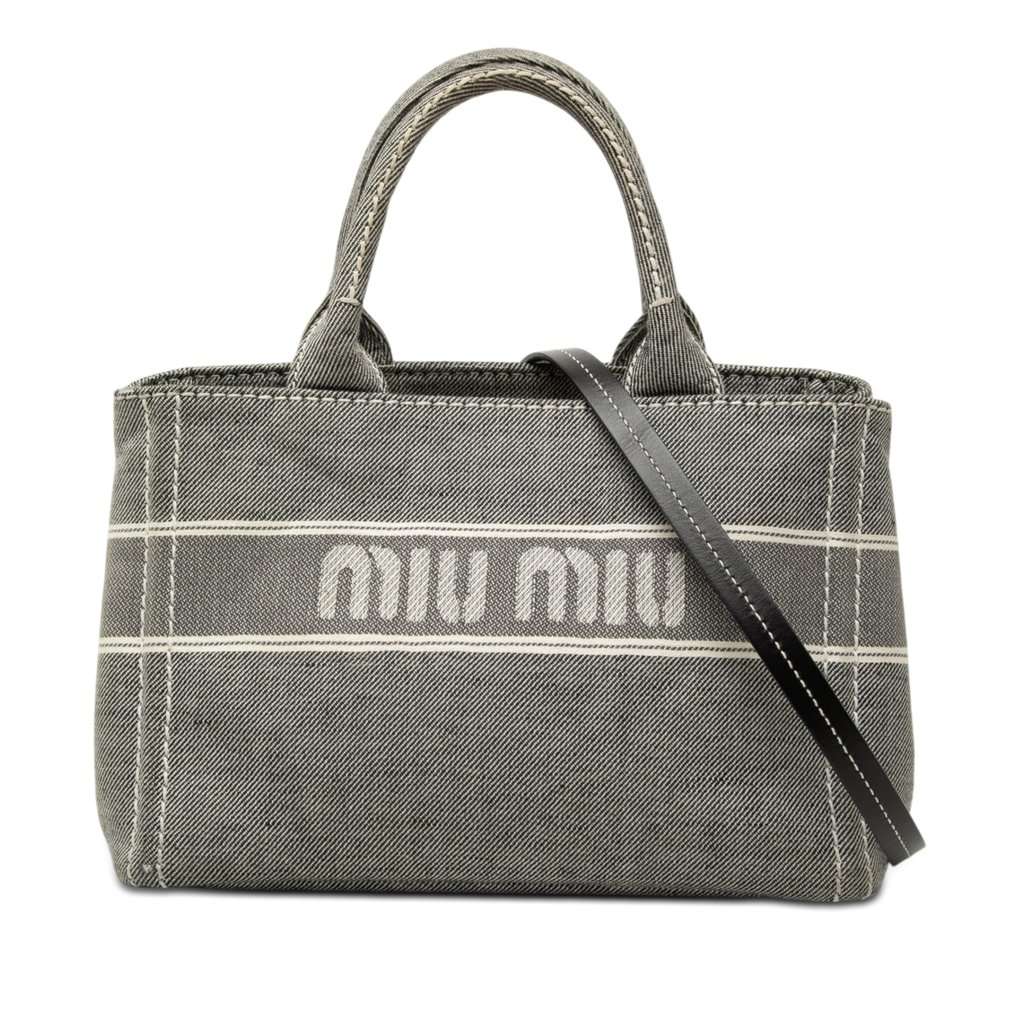 Miu Miu Small Denim Logo Satchel MultiColor Very good condition - Front View