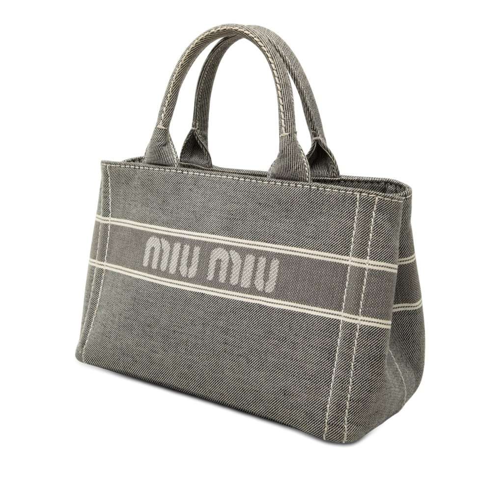 Miu Miu Small Denim Logo Satchel MultiColor Very good condition - Back View
