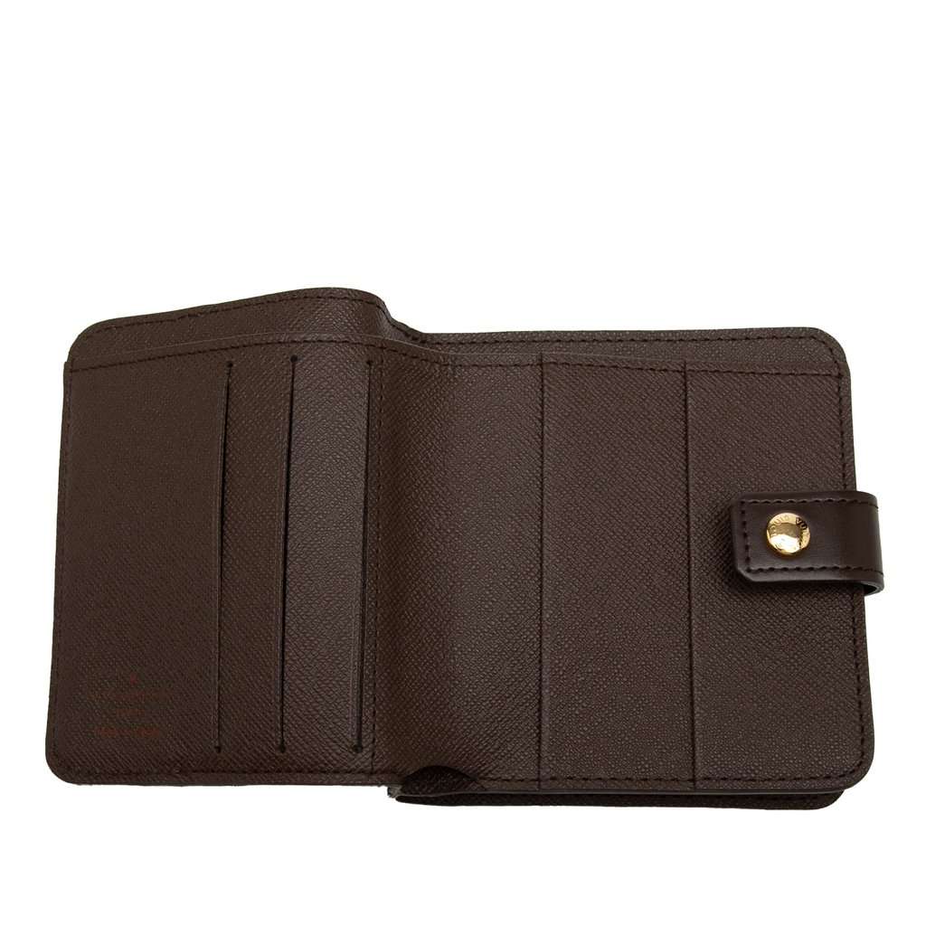 Louis Vuitton Damier Ebene Compact Zip Wallet Brown Very good condition - Model View