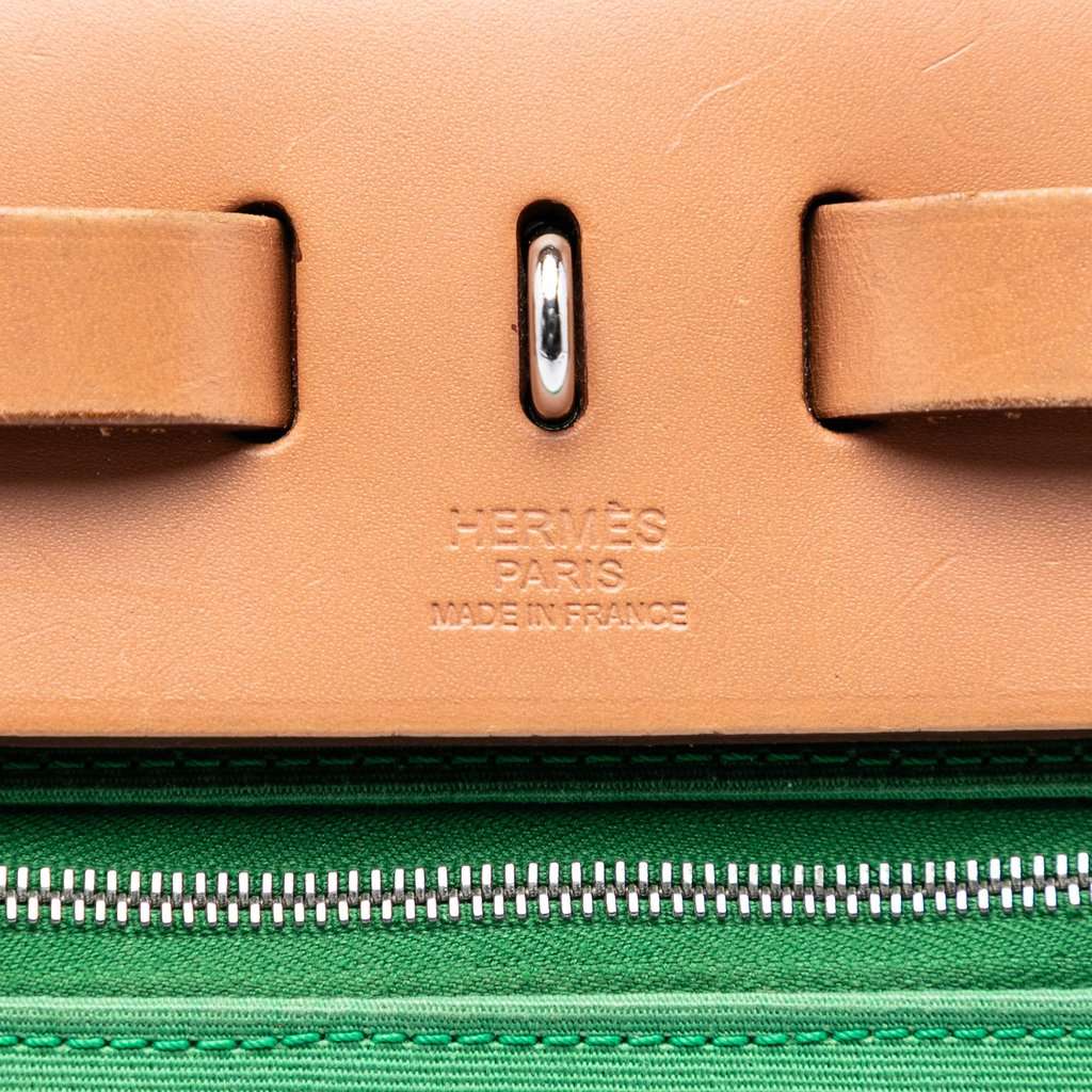 Hermès Toile Herbag Zip 31 Green Very good condition - Box View