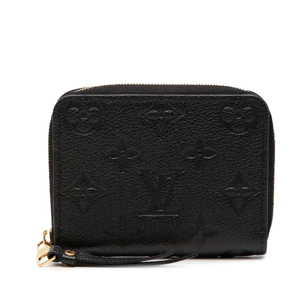 Louis Vuitton Monogram Empreinte Zippy Coin Pouch Black Leather Very good - Front View