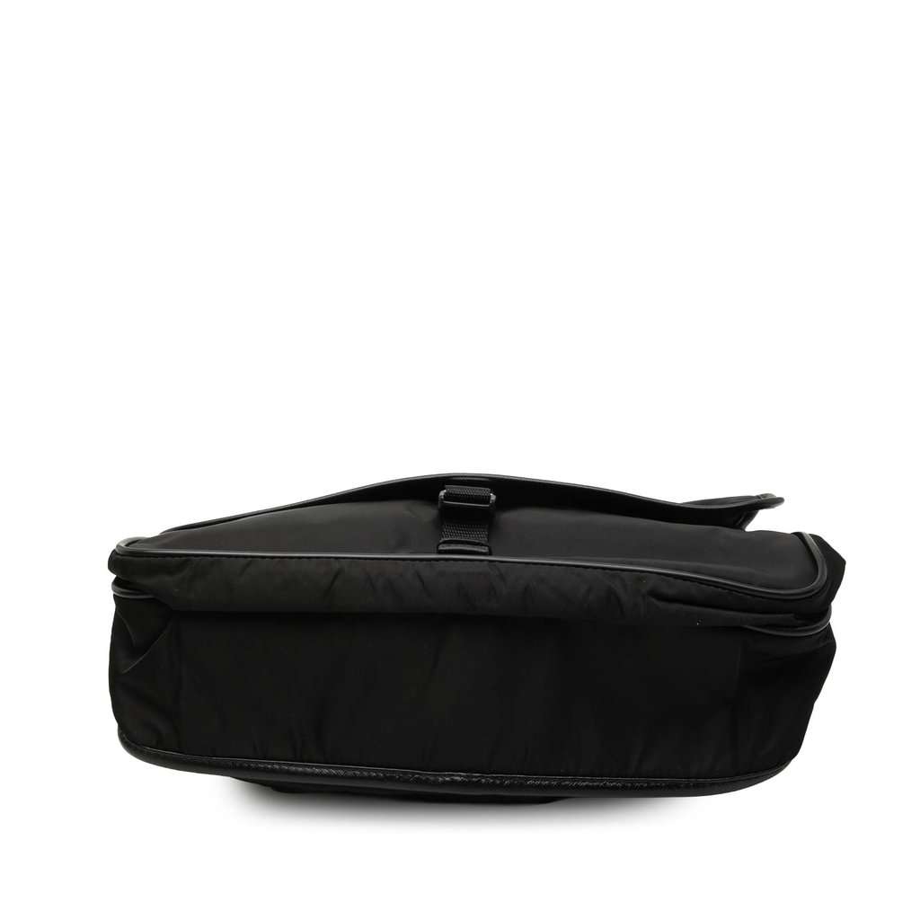 Prada Saffiano Trimmed Tessuto Buckle Messenger Bag Black Very good condition - Inside View