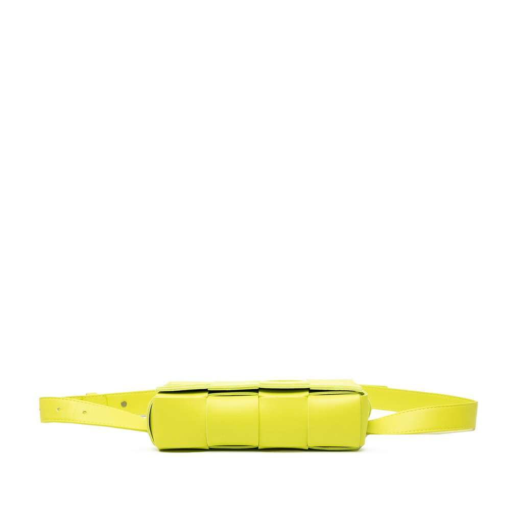 Bottega Veneta Mini Nappa Intrecciato Cassette Belt Bag Yellow Leather Very good - Inside View