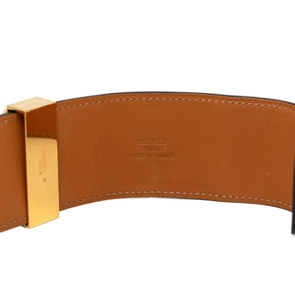 Hermès Swift and Gold Plated Collier de Chien Bracelet Blue Leather Very good - Box View
