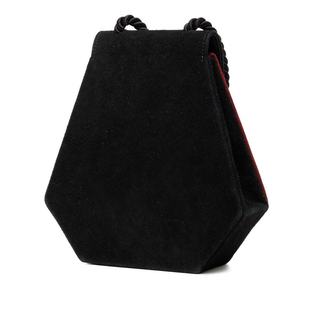 Saint Laurent Bicolor Suede Tassel Crossbody Black Leather Very good - Back View