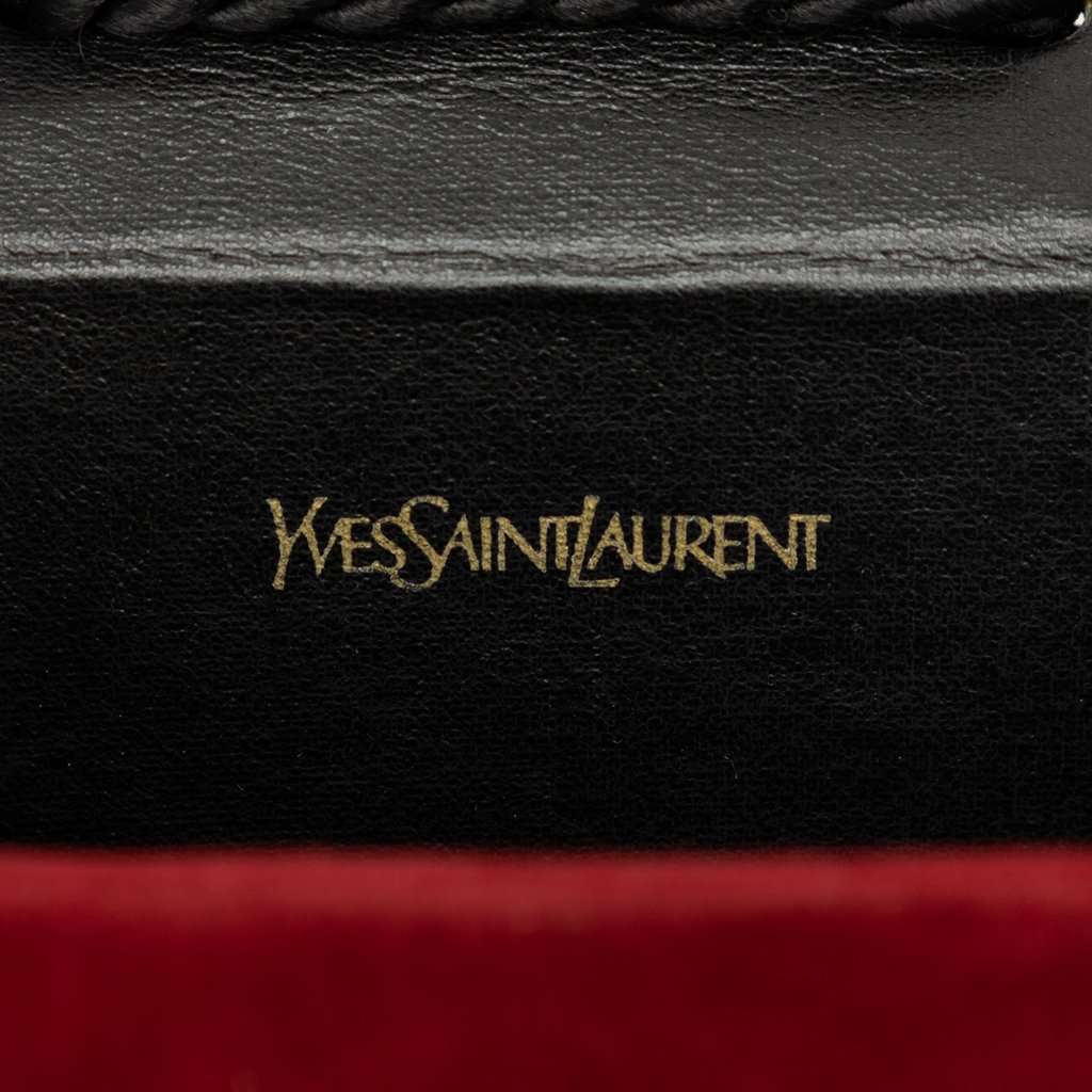 Saint Laurent Bicolor Suede Tassel Crossbody Black Leather Very good - Box View