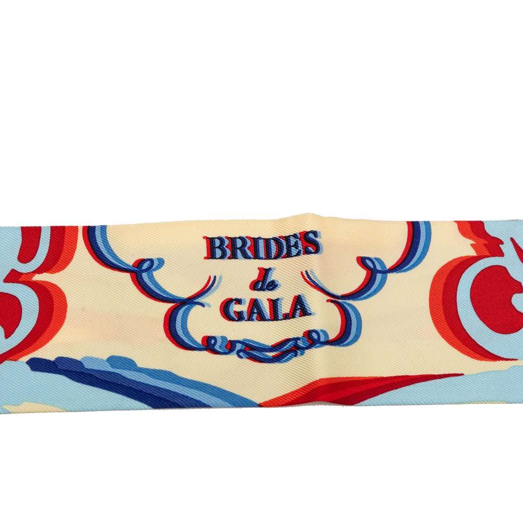 Hermès Brides de Gala Shadow Doll Silk Twilly Scarf Blue Very good condition - Inside View