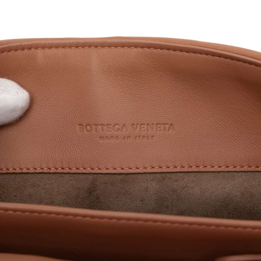 Bottega Veneta Small Nappa Intrecciato Studded Olimpia Shoulder Bag Brown Leather Very good - Box View