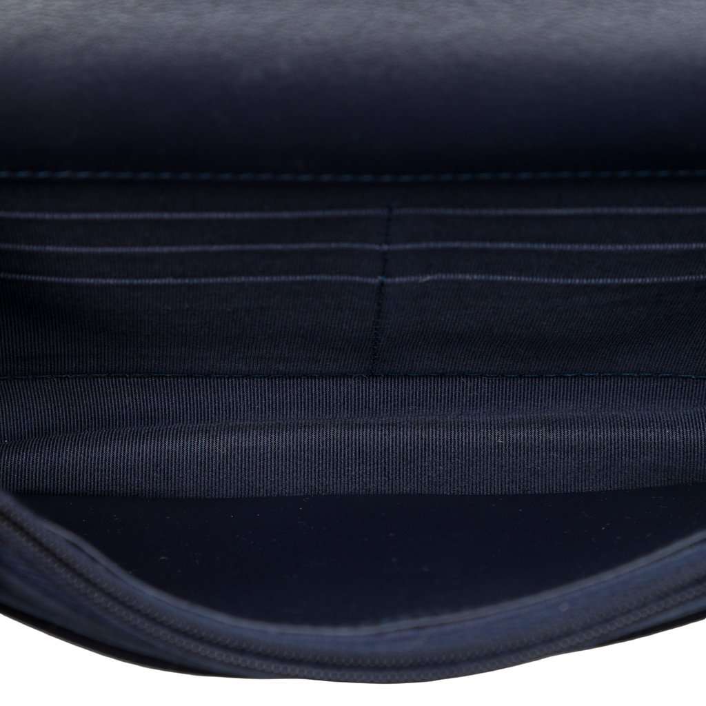 Chanel Quilted Suede Cocostellar Wallet on Chain Blue Leather Very good - Model View