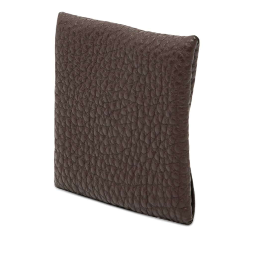 Hermès Taurillon Clemence Bastia Change Purse Brown Leather Very good condition - Back View