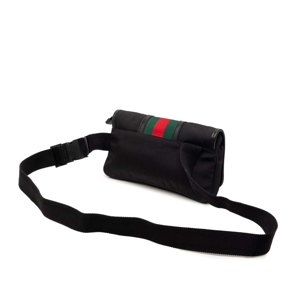 Gucci Nylon Interlocking G Web Belt Bag Black Very good condition - Back View