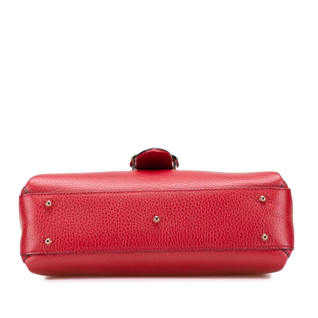 Gucci Small Dollar Calf Interlocking G Satchel Red Leather Very good - Inside View