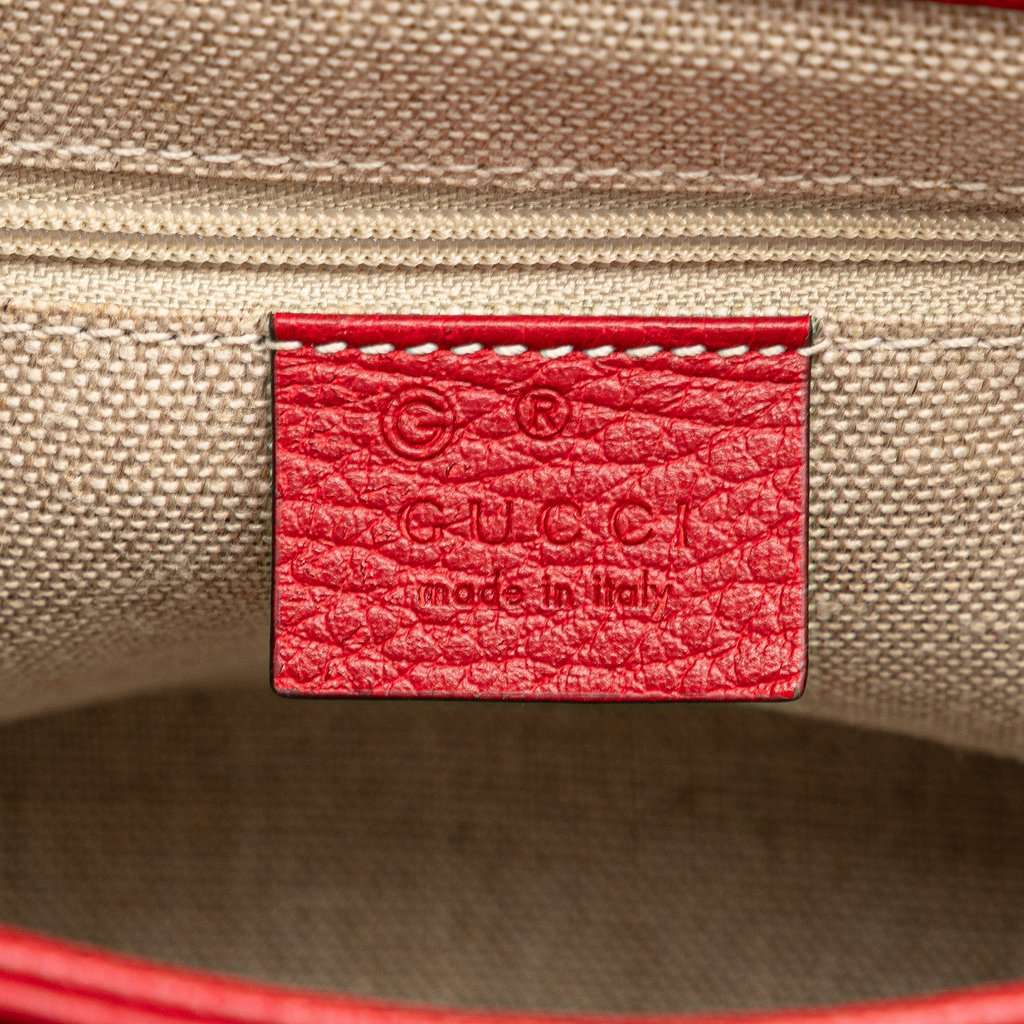 Gucci Small Dollar Calf Interlocking G Satchel Red Leather Very good - Box View