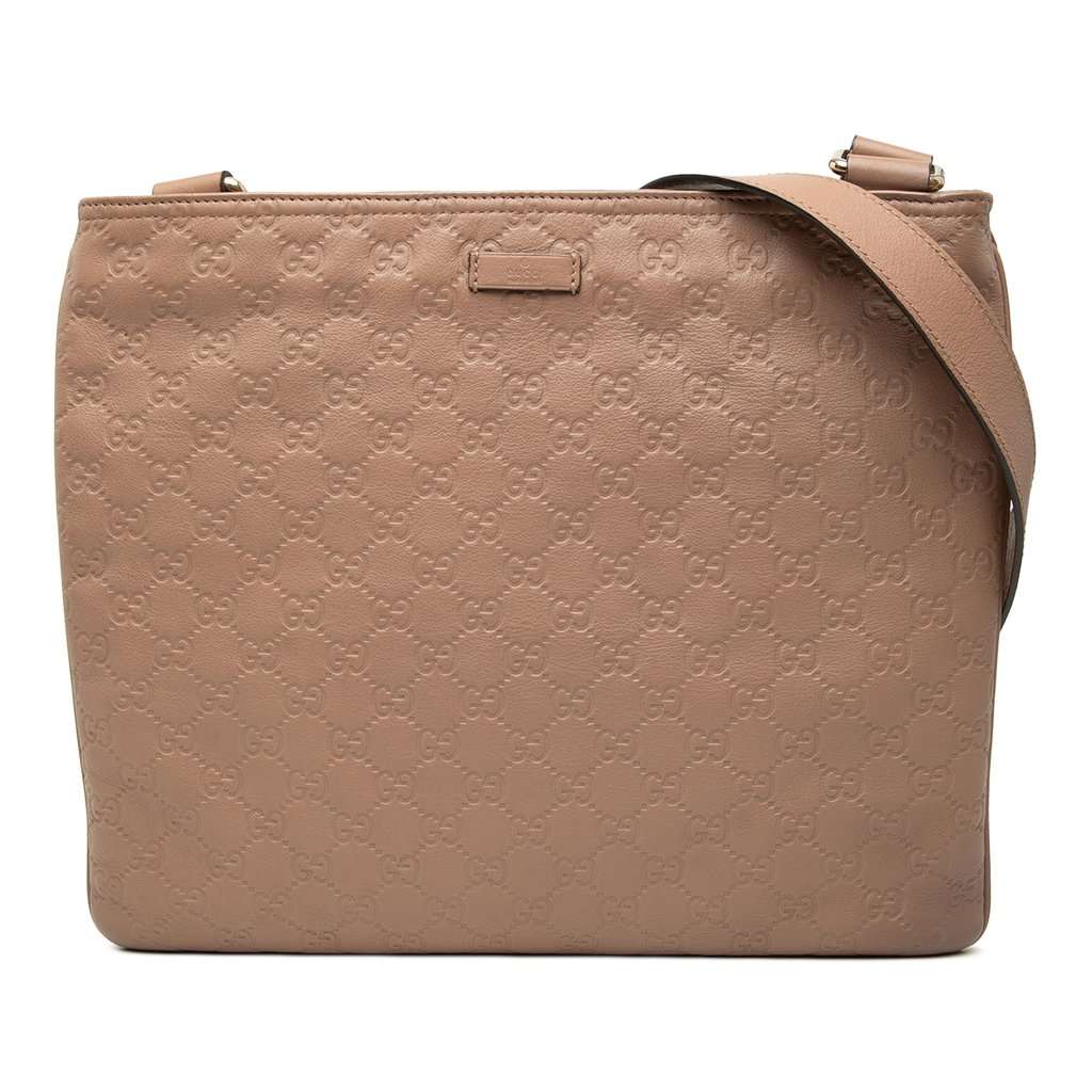 Gucci Guccissima Crossbody Brown Leather Very good - Front View