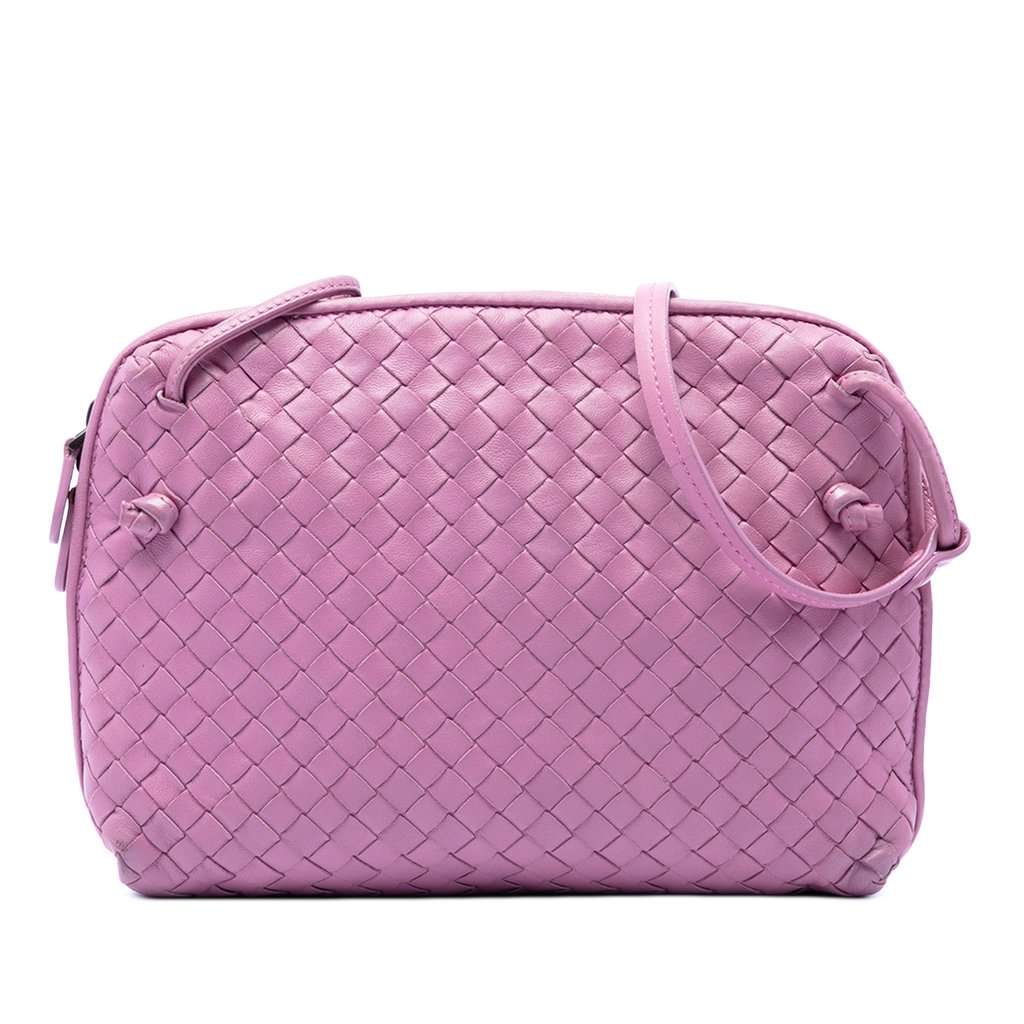 Bottega Veneta Nappa Intrecciato Nodini Crossbody Pink Leather Very good - Front View