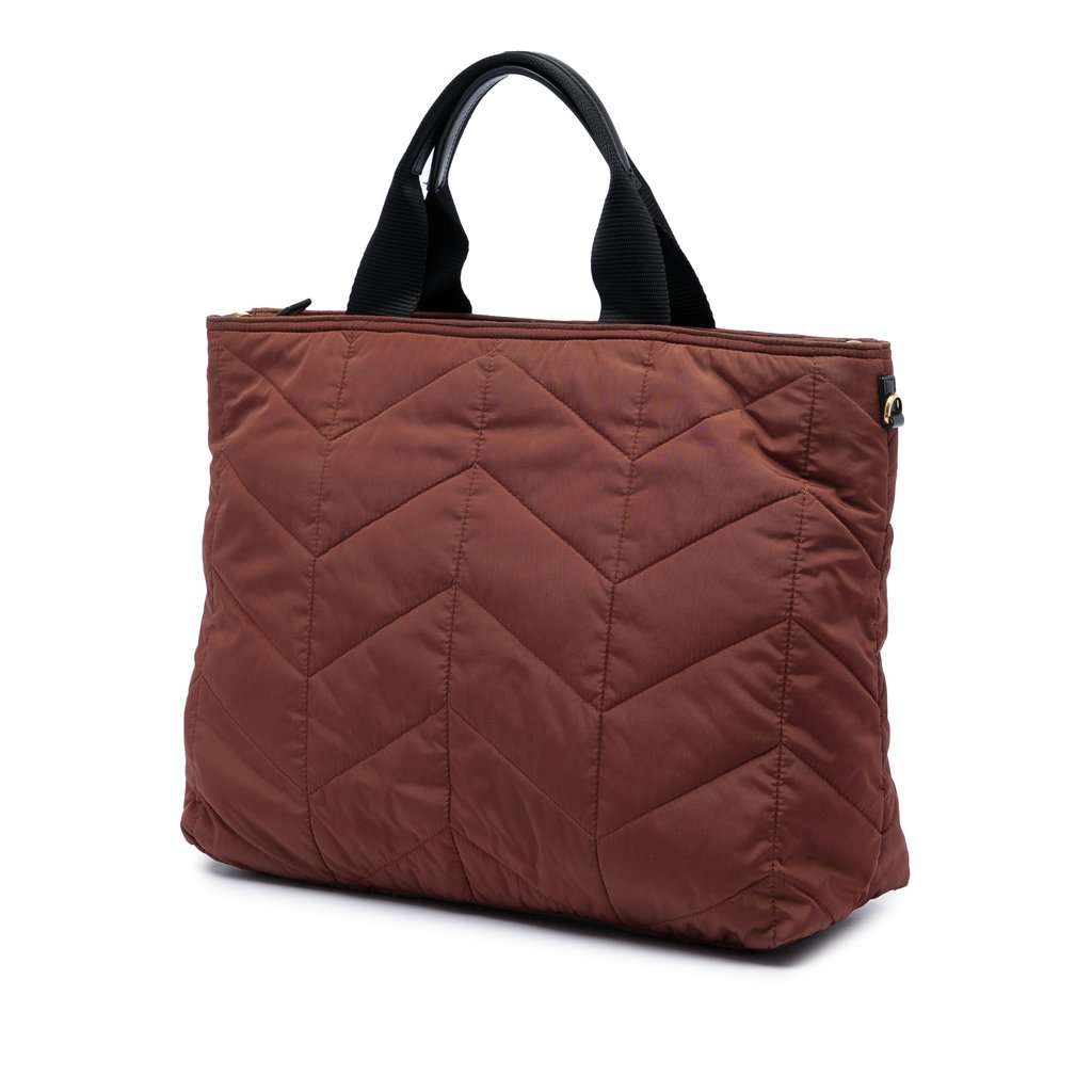 Prada Impuntu Tessuto Satchel Brown Very good condition - Back View